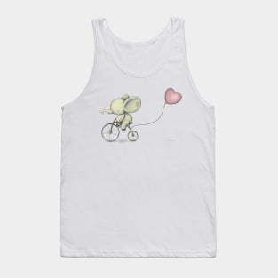 Cute Elephant riding his bike Tank Top